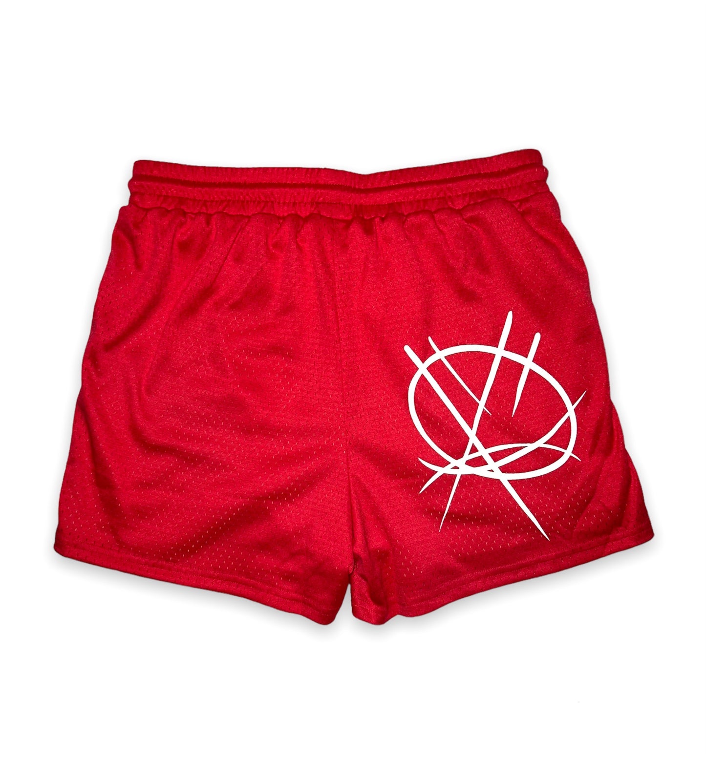 RED DISORDERED SHORTS