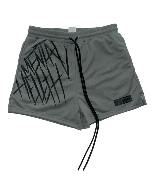 LIGHT CHARCOAL GREY Mental HELLth shorts