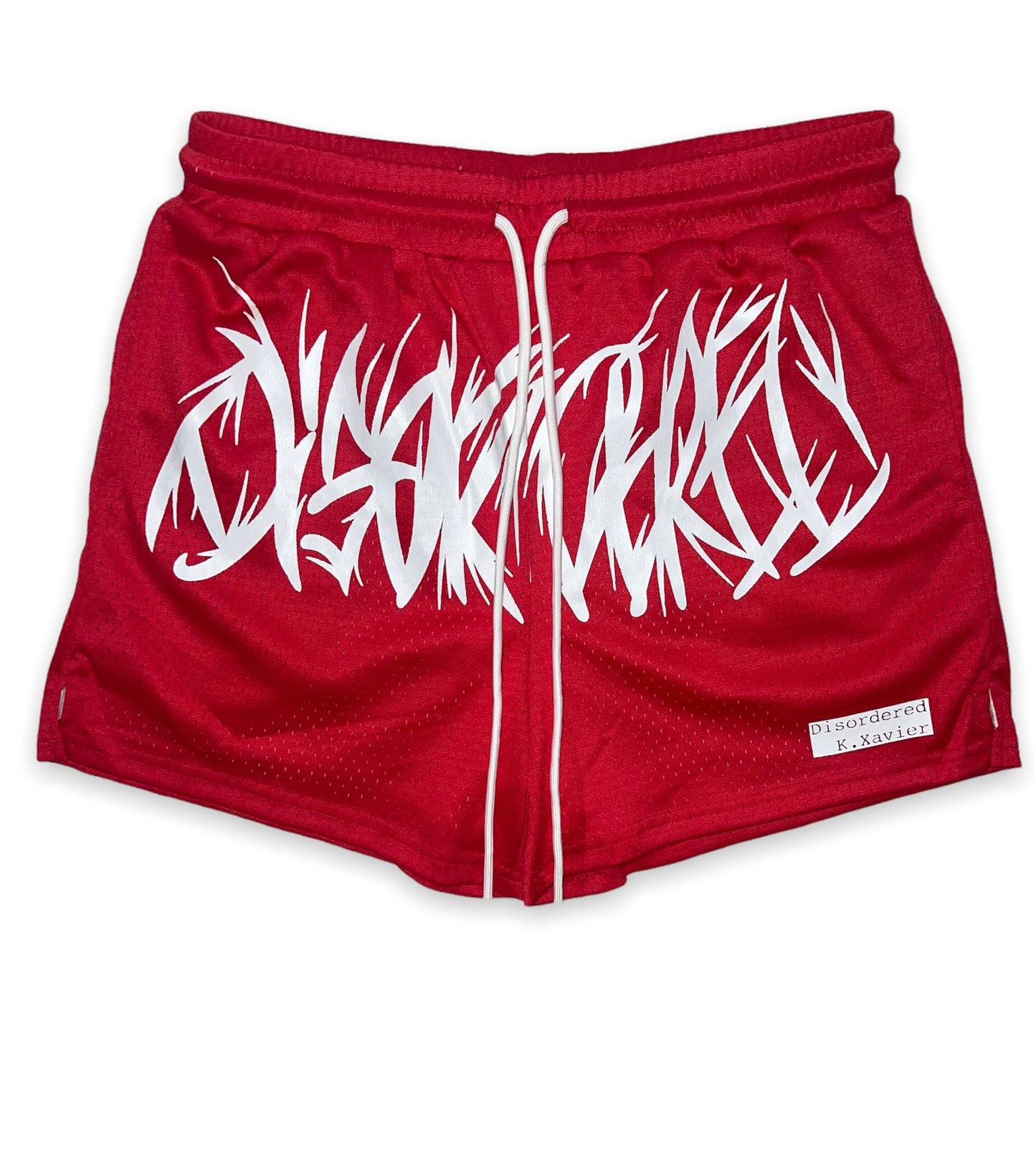 RED DISORDERED SHORTS